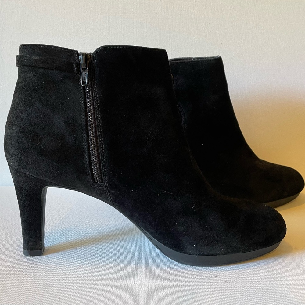 Black Suede Boots - 3.5 inch heel